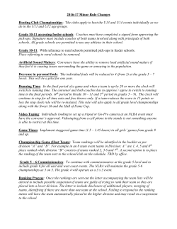 2016 - 17 Minor Rule Changes