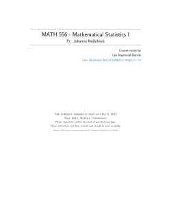 MATH 556 - Mathematical Statistics I