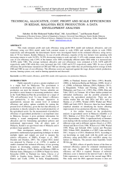 technical, allocative, cost, profit and scale efficiencies in kedah