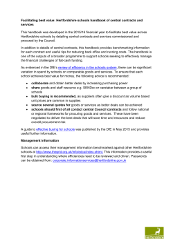 Facilitating best value: Hertfordshire schools handbook of central
