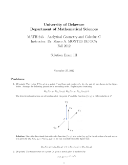 University of Delaware Department of Mathematical Sciences MATH