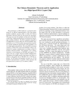 The Chinese Remainder Theorem and its Application in a