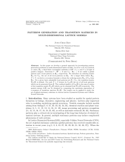 PATTERNS GENERATION AND TRANSITION MATRICES IN MULTI