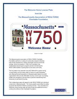 The Welcome Home License Plate from the The Massachusetts