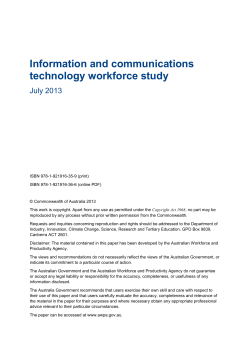 ICT Workforce Study - Department of Education and Training