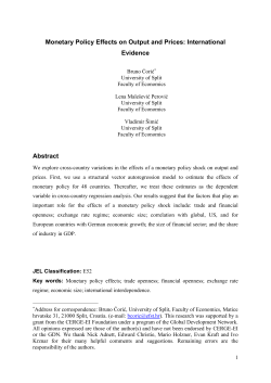 Monetary Policy Effects on Output and Prices - cerge-ei