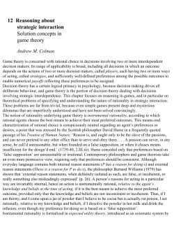 Reasoning about strategic interaction: Solution concepts in game