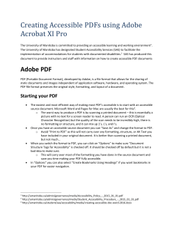 Creating Accessible PDF Acrobat XI Pro