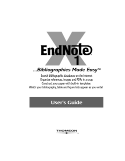 EndNote X1.0.1 for Windows Manual