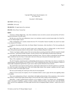 Page 1 XI Articles on the New UN Human Rights Council 1