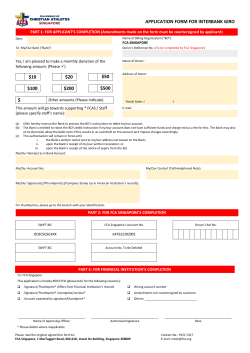 APPLICATION FORM FOR INTERBANK GIRO $10 $20 $50 $100