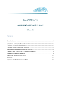 siaa white paper: advancing australia in space