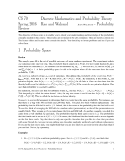 CS 70 Discrete Mathematics and Probability Theory Spring 2016