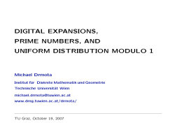 Digital Expansions, Prime Numbers, and Uniform Distribution