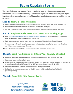 Team Captain Form - Habitat for Humanity of Greater Newburgh