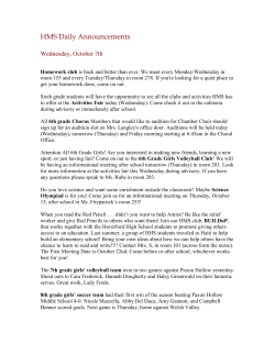 HMS Daily Announcements Wednesday, October 7th Homework