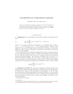 CONVERGENCE OF CONZE-LESIGNE AVERAGES 1. Introduction