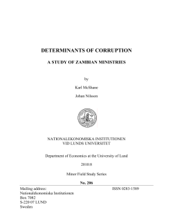 determinants of corruption - Live@Lund