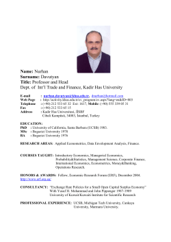 Unvan Ad SOYAD - Economic Research Forum