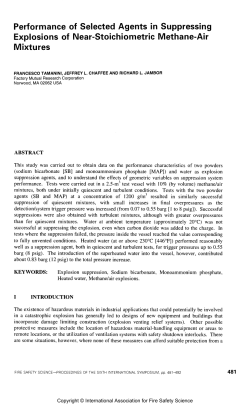 Performance of Selected Agents in Suppressing Explosions of Near