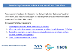 Developing Outcomes in Education, Health and