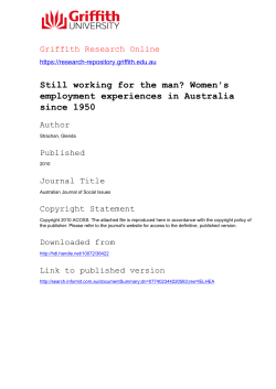 Women`s employment experiences in Australia since 1950