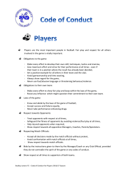Code of Conduct - Players