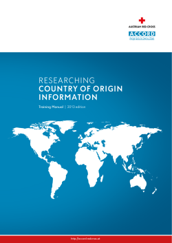 Training Manual, 2013 edition - Researching Country of Origin