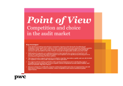 Point of view Competition and choice in the audit market