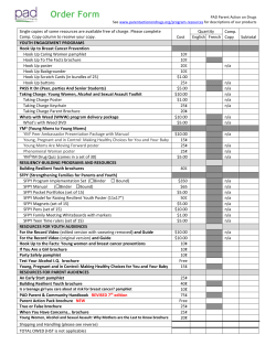 PAD-Order-Form-2013 - Parent Action on Drugs