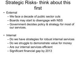 Strategic Risks- think about this first