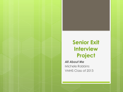 Senior Exit Interview Project All About Me