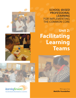Facilitating Learning Teams