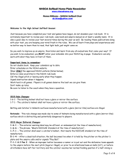 NHSOA Softball Home Plate Newsletter Page 1 of 4