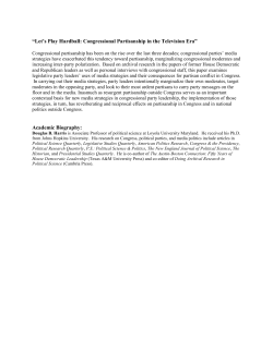 Let`s Play Hardball: Congressional Partisanship