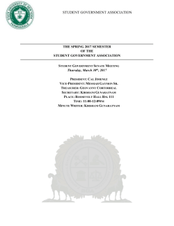 Minutes of the Student Government Association Senate Meeting