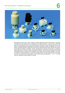 Ball valves (Series 6) &ndash; Reliable and leak-proof
