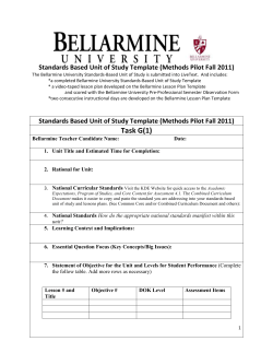 Standard Based Unit of Study Template