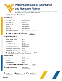 Personalized Cost of Attendance and Resource