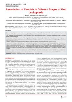 Association of Candida in Different Stages of Oral
