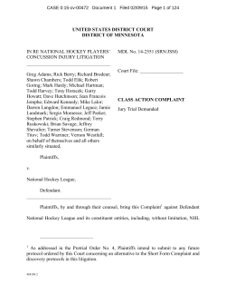 UNITED STATES DISTRICT COURT DISTRICT OF MINNESOTA IN