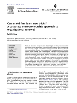 Can an old firm learn new tricks? A corporate entrepreneurship