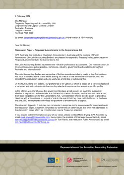 Submission: Propsed Amendments to the Corporations Act