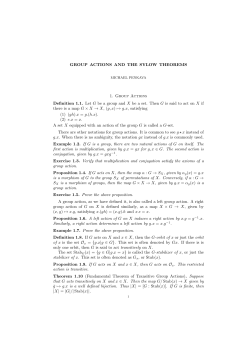 GROUP ACTIONS AND THE SYLOW THEOREMS 1