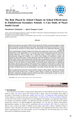 The Role Played by School Climate on School Effectiveness in