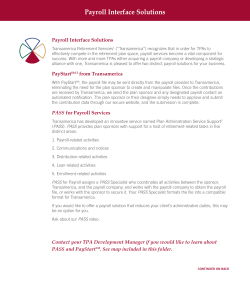 Payroll Interface Solutions - Transamerica Retirement Solutions