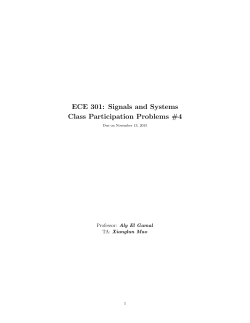 ECE 301: Signals and Systems Class Participation Problems #4