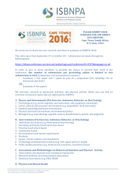 Symposia guidelines ISBNPA 2016