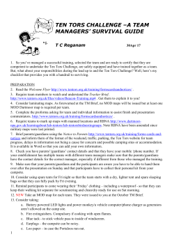 TEN TORS CHALLENGE –A TEAM MANAGERS` SURVIVAL GUIDE