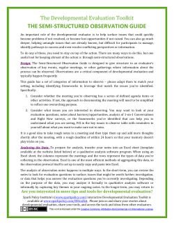 THE SEMI-STRUCTURED OBSERVATION GUIDE